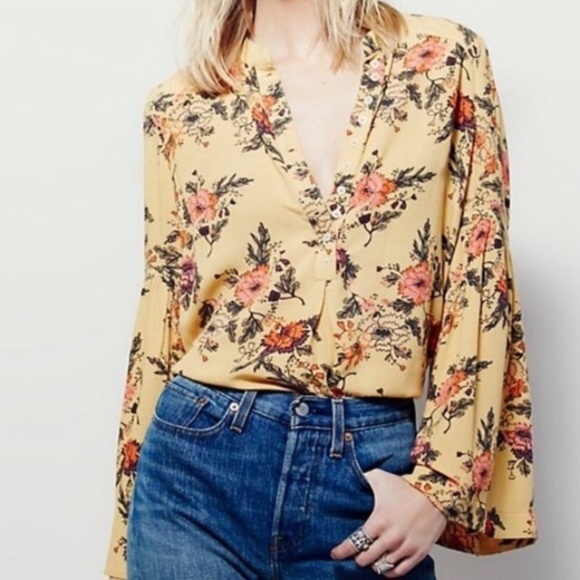 FREE PEOPLE easy girl bell sleeve tunic medium - Picture 3 of 9